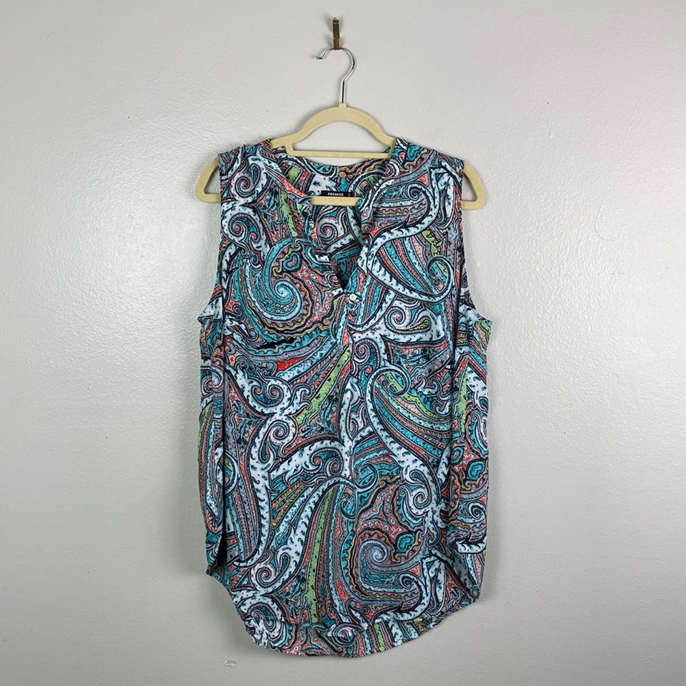 Premise Studio | Printed Plus Size Sleeveless Blouse 1X